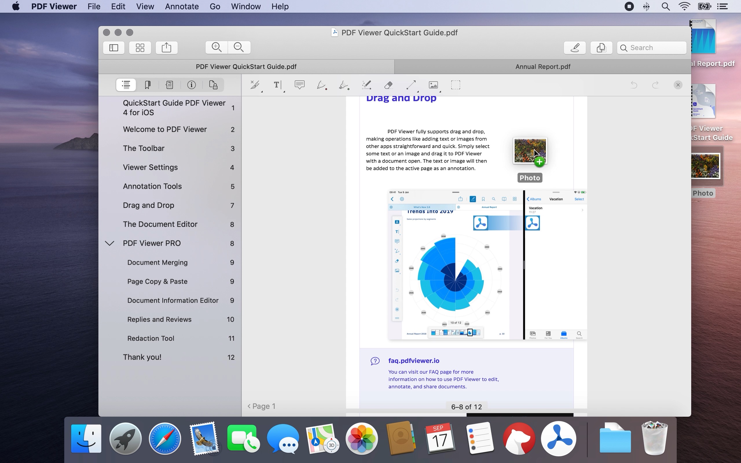 Screenshot of dragging a photo into a PDF.